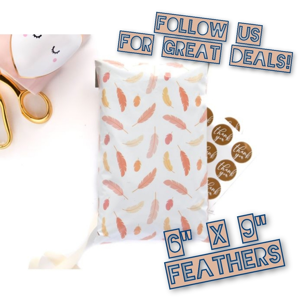 50 Feathers 6x9 Poly Mailers